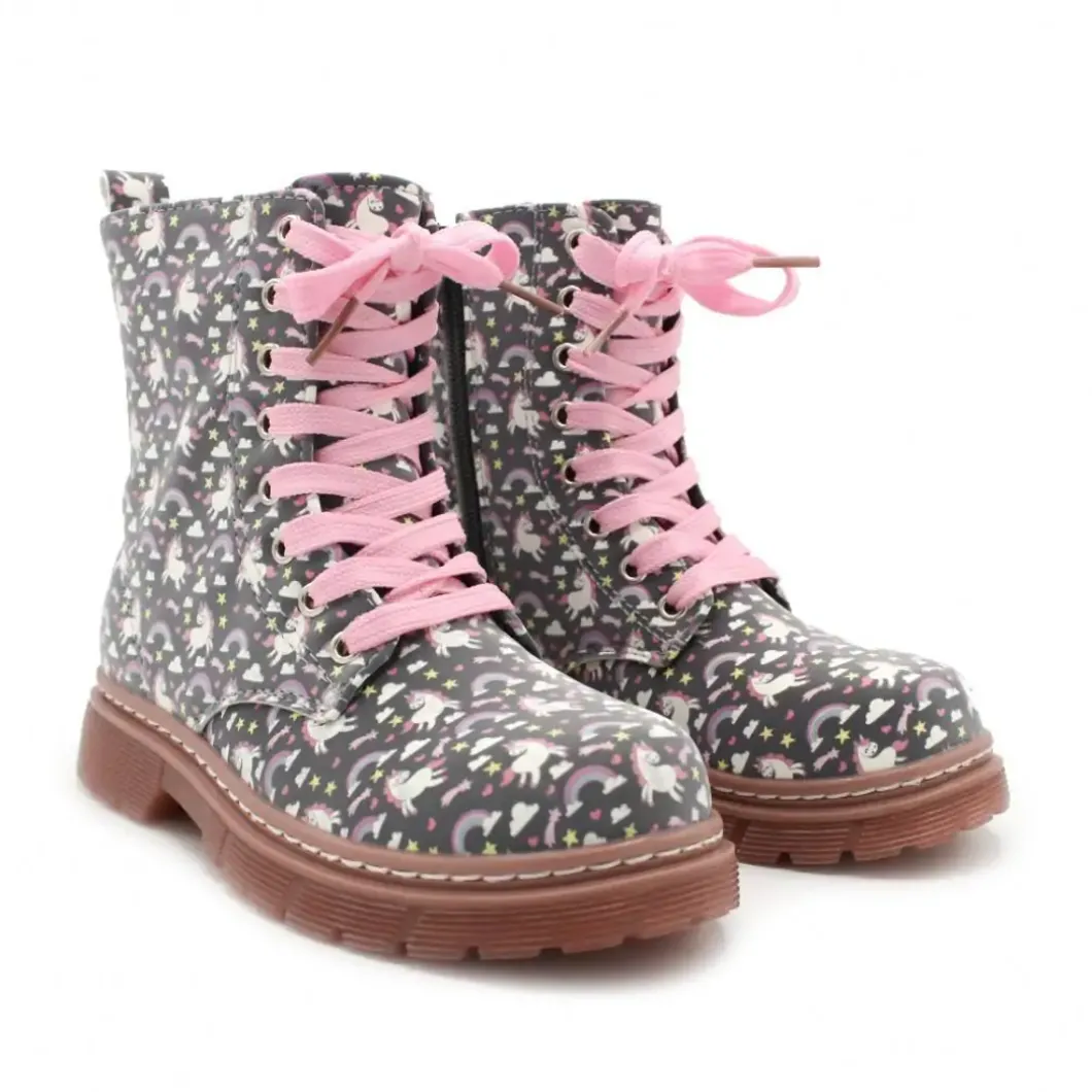Bota militar unicornios azul marino