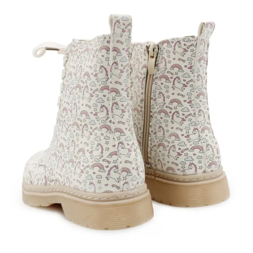 Bota militar unicornios beige