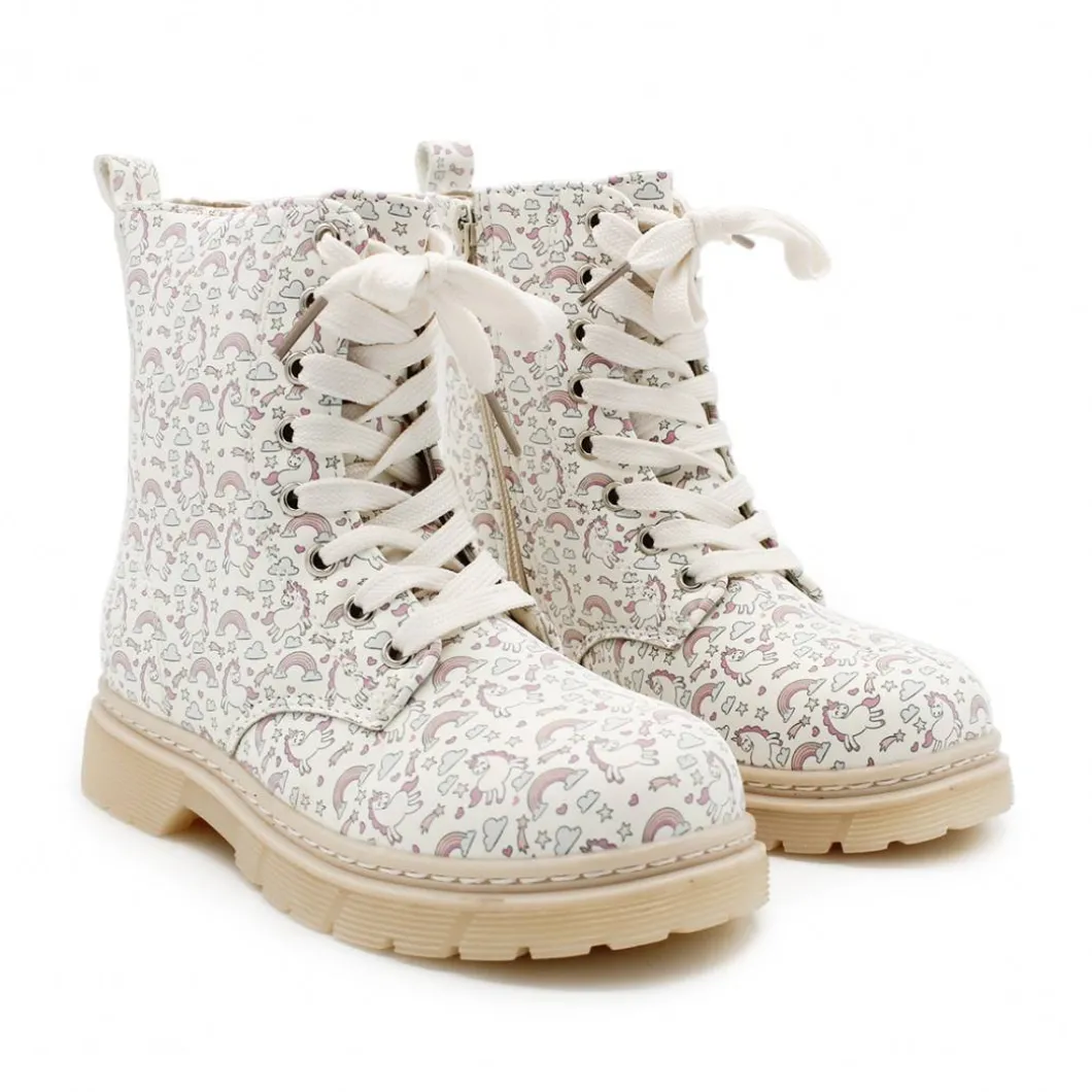 Bota militar unicornios beige