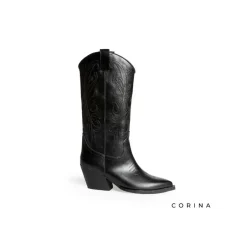 Bota negra Corina cowboy