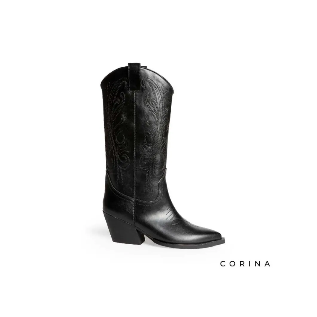 Bota negra Corina cowboy
