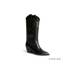 Bota negra Corina cowboy