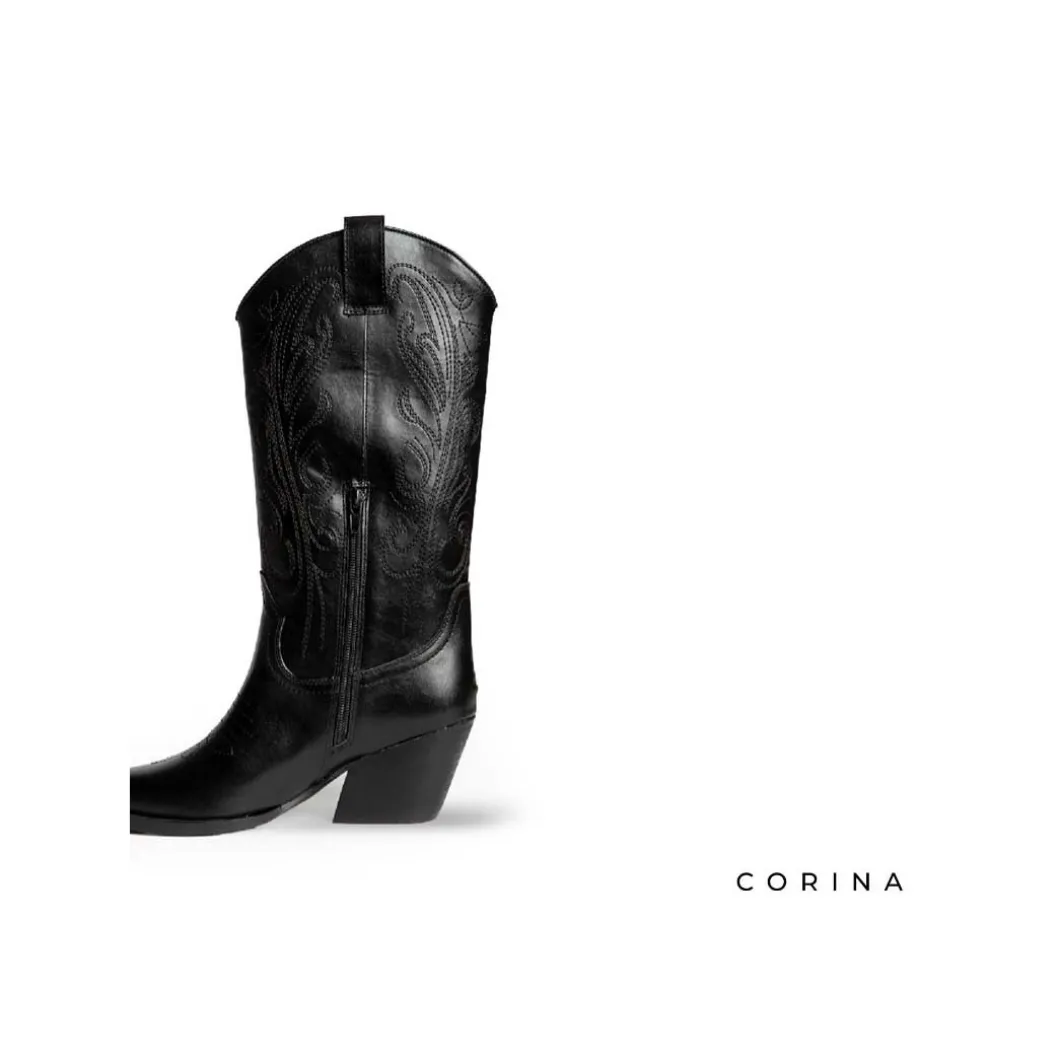 Bota negra Corina cowboy
