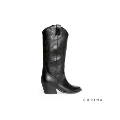 Bota negra Corina cowboy