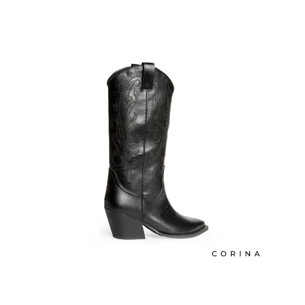 Bota negra Corina cowboy