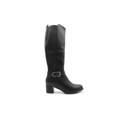 Bota negra tacón talla grande