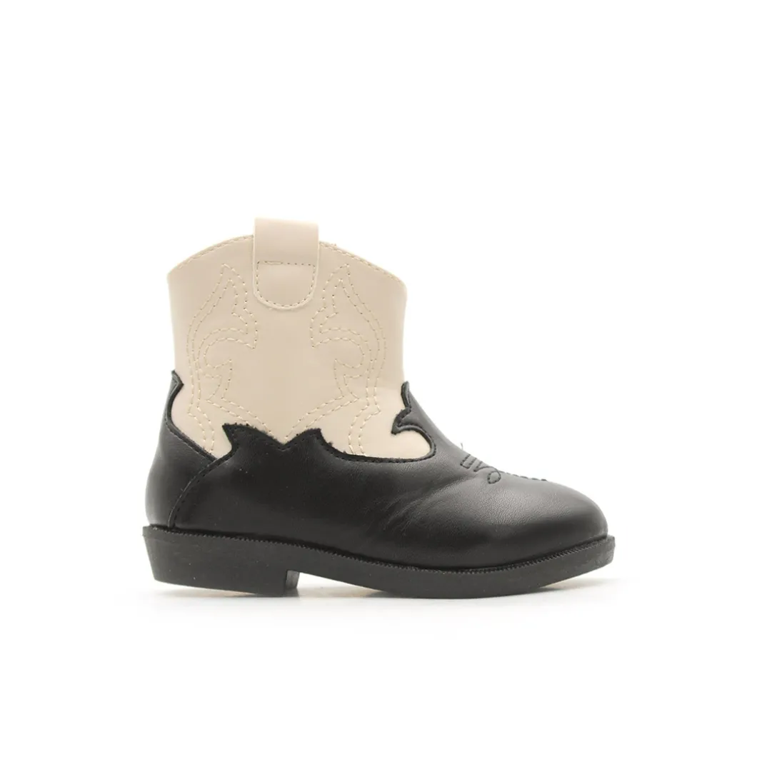 Bota negro-beige estilo campera