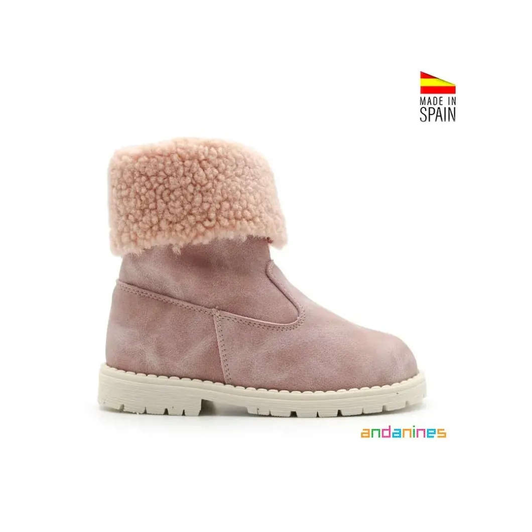 Bota rosa con borreguito
