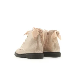 Bota rosa glitter estilo militar