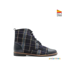 Botas tartán azul marino