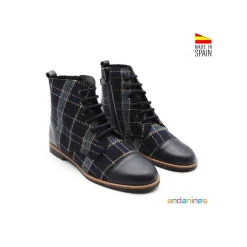 Botas tartán azul marino