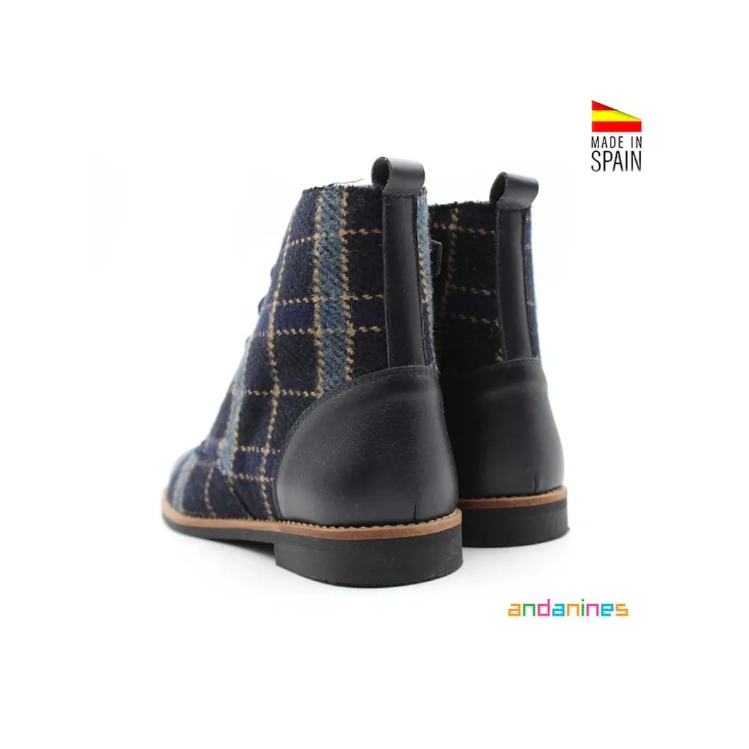 Botas tartán azul marino