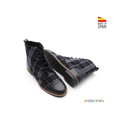 Botas tartán azul marino