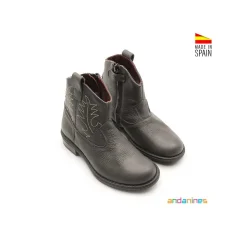 Botin gris piel napa Andanines