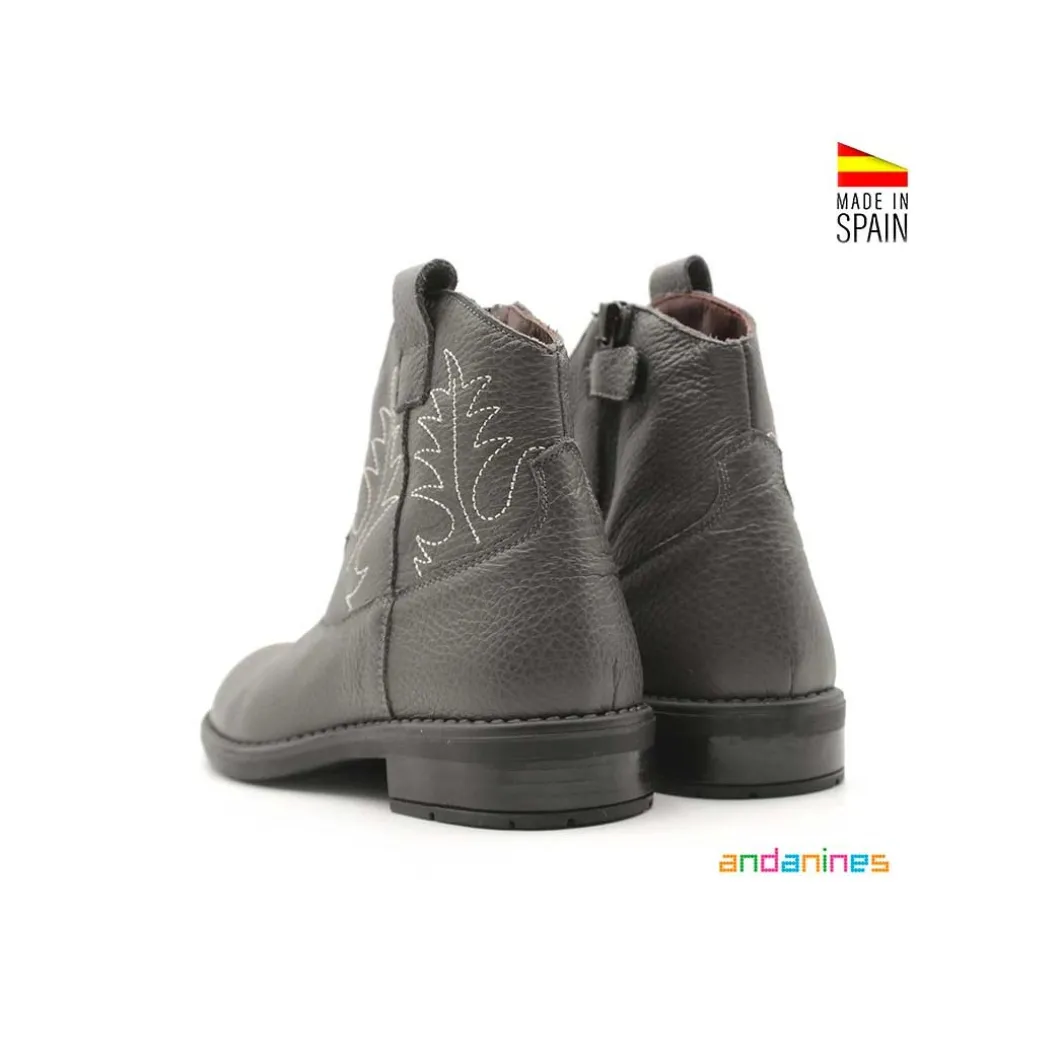 Botin gris piel napa Andanines