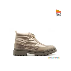 Botin impermeable dorado con cremallera