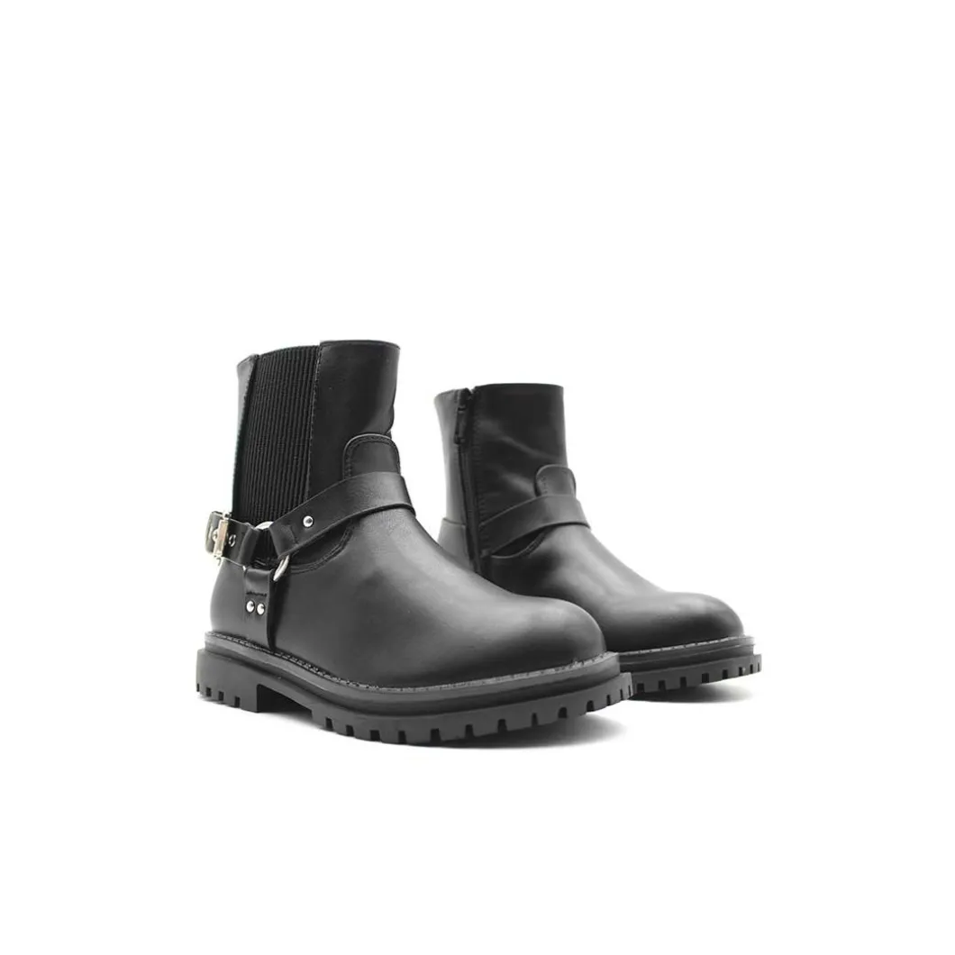 Botin motero negro
