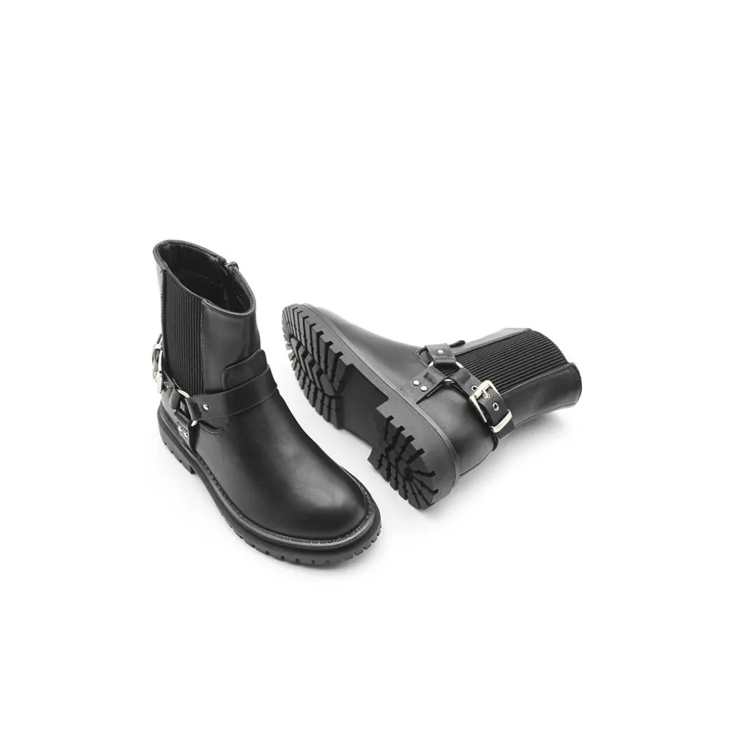 Botin motero negro