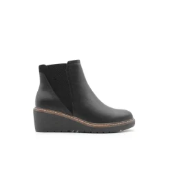 Botin negro con cuña estilo chelsea