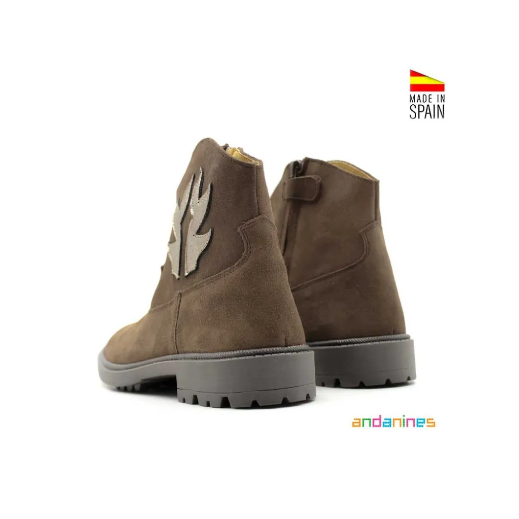 Botin serraje marrón estilo campero