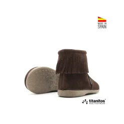 Botines con flecos Moka marrón