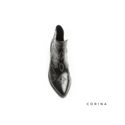 Botín bajo negro con tachas