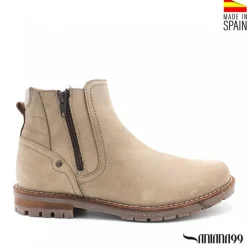 Botín beige piel oklahoma