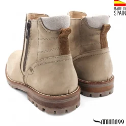 Botín beige piel oklahoma