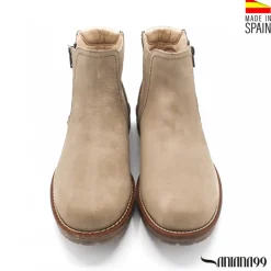 Botín beige piel oklahoma