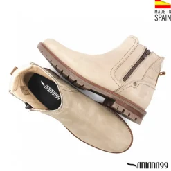 Botín beige piel oklahoma