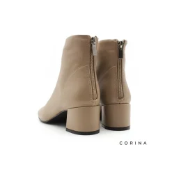Botín beige tacón cuadrado
