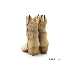 Botín calado camel con tacón
