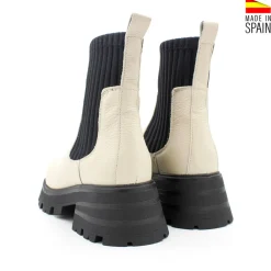 Botín calcetín plataforma beige