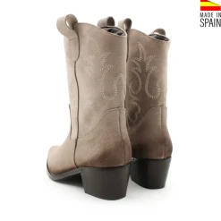 Botín campera beige de serraje