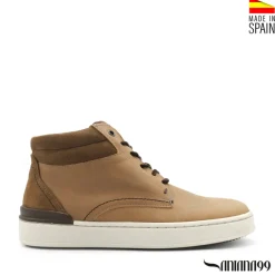 Botín casual piel nobuck camel