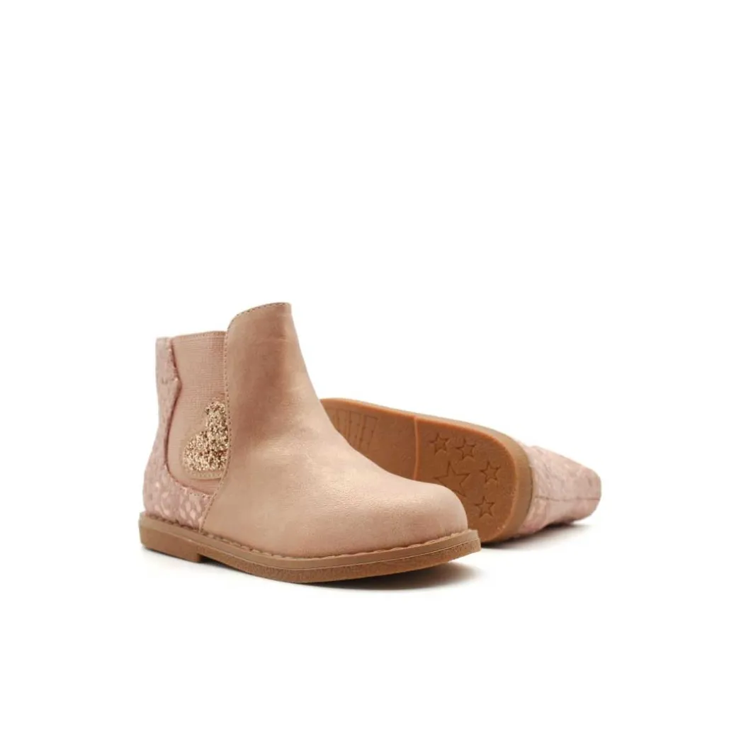 Botín chelsea glitter rosa