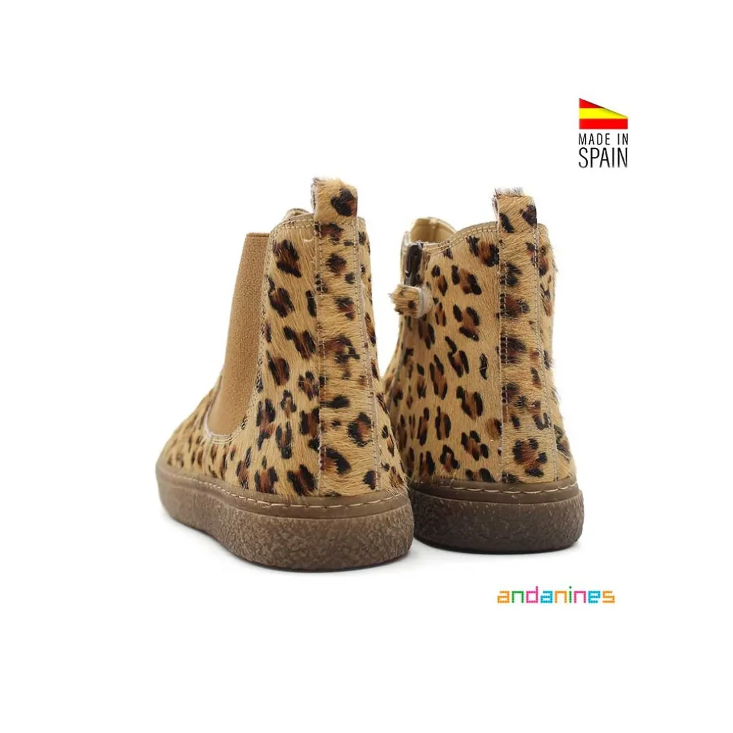 Botín chelsea pelo leopardo