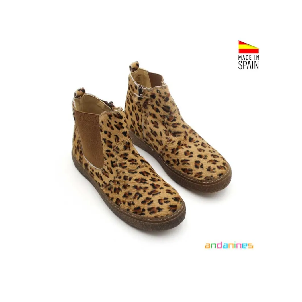 Botín chelsea pelo leopardo
