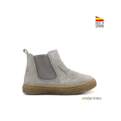 Botín chelsea serraje gris