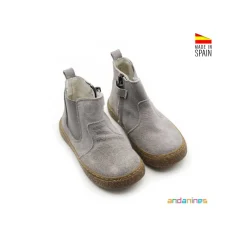 Botín chelsea serraje gris