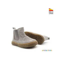 Botín chelsea serraje gris