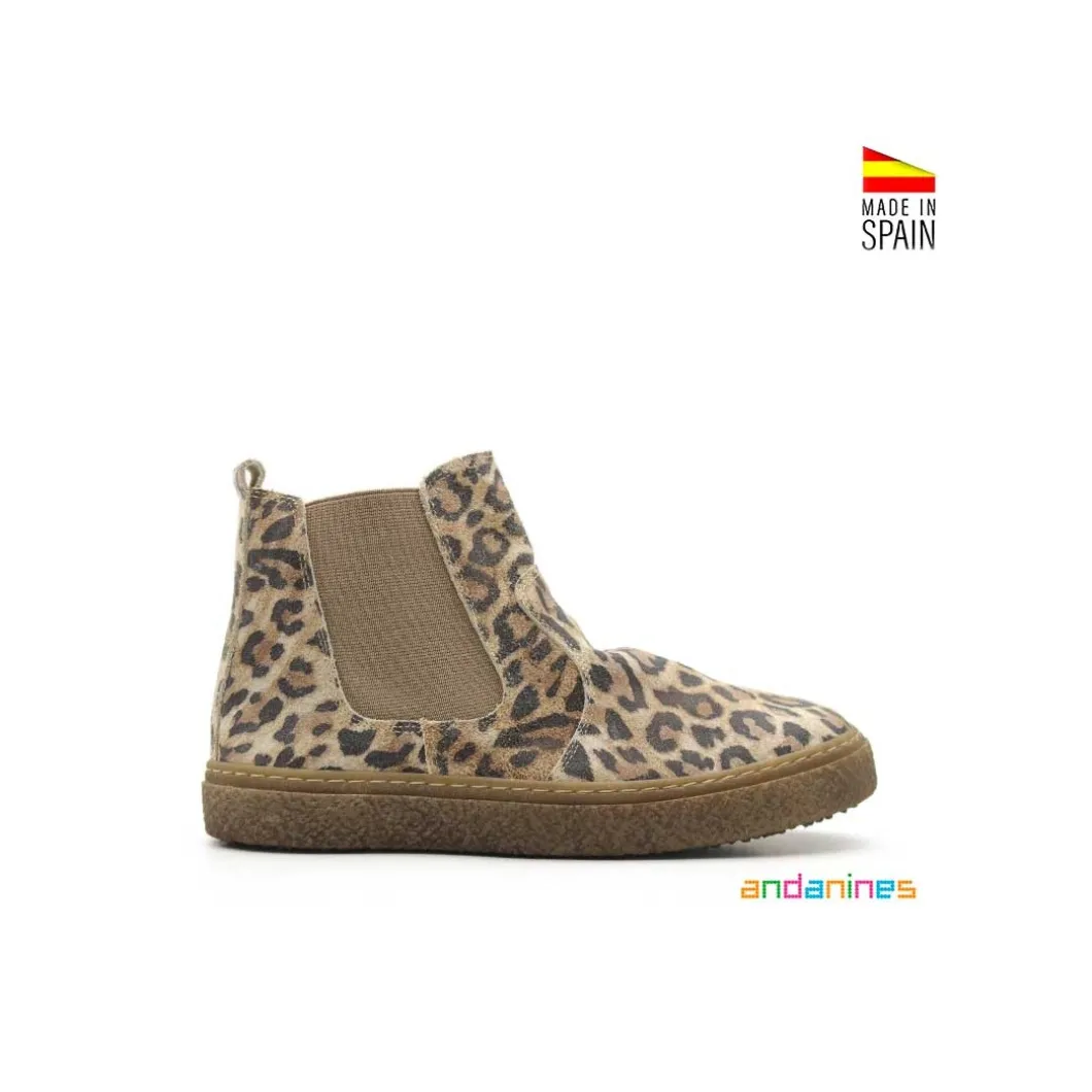 Botín chelsea serraje leopardo