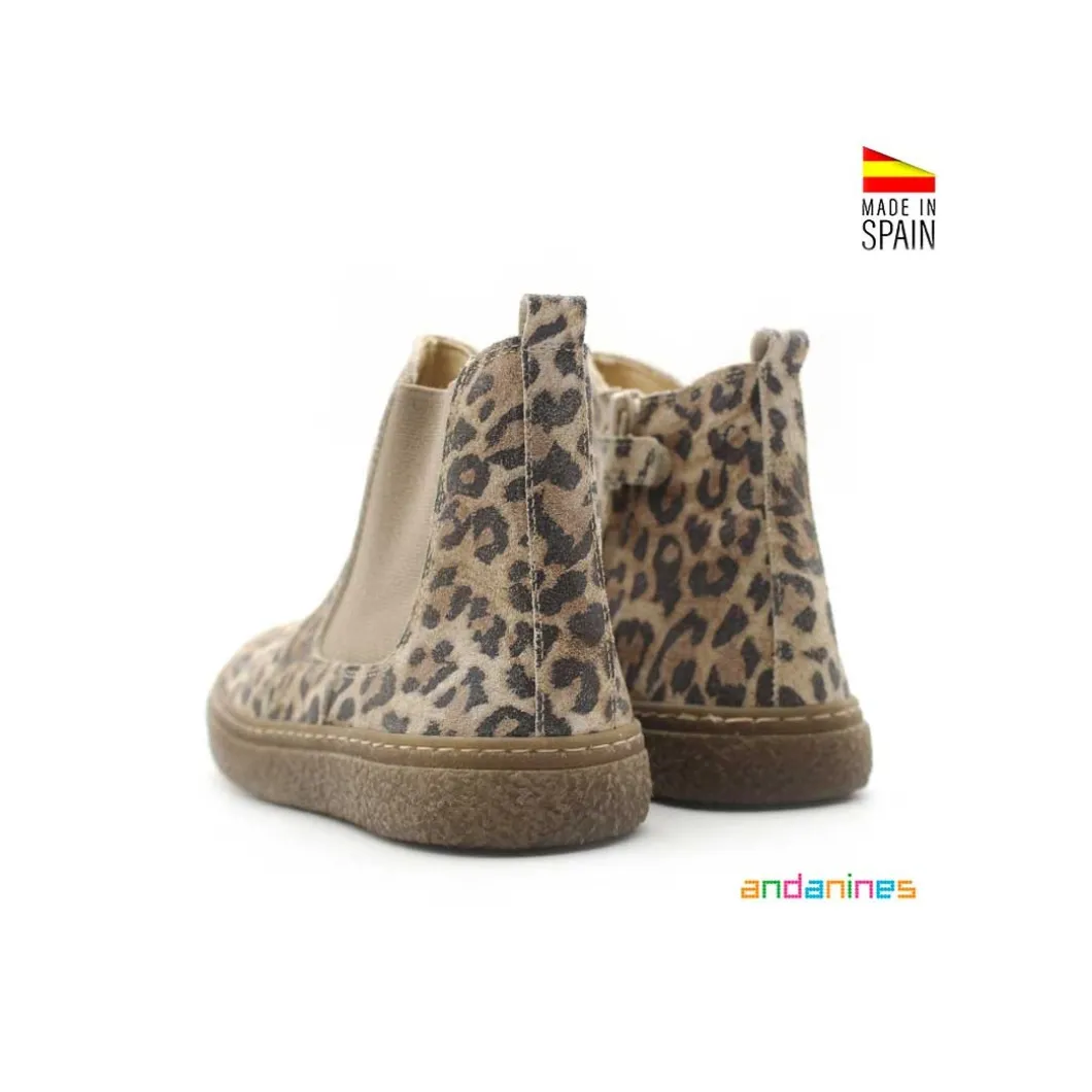 Botín chelsea serraje leopardo