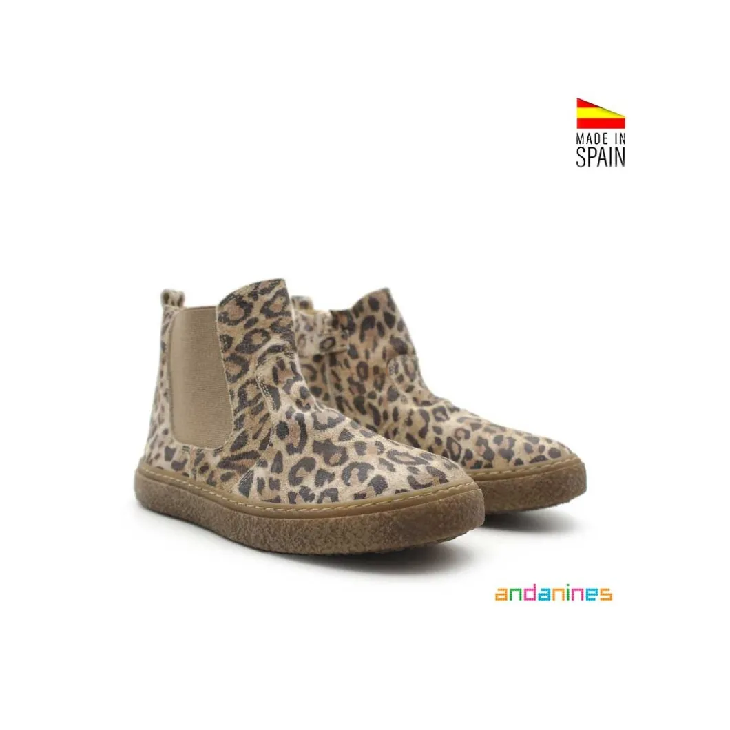 Botín chelsea serraje leopardo