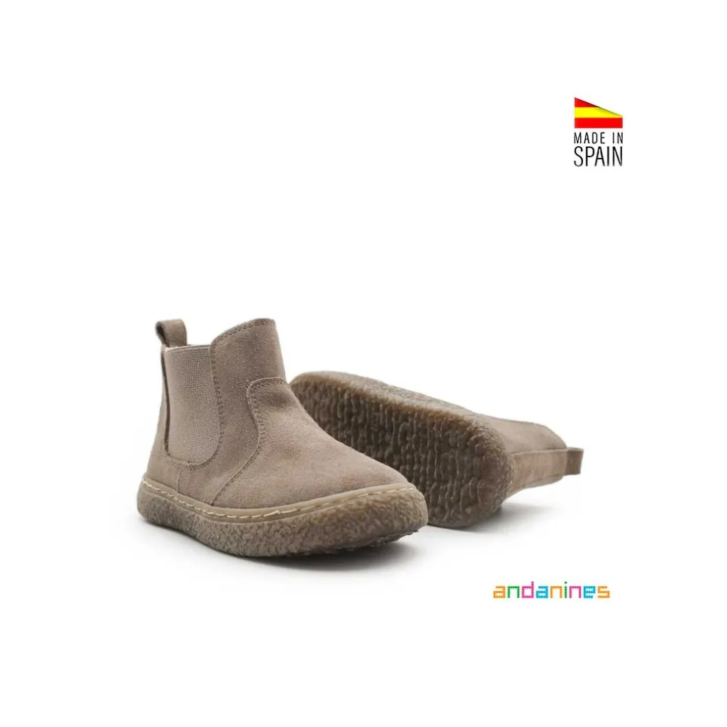 Botín chelsea serraje taupe