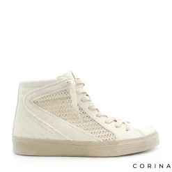 Botín deportivo beige crochet