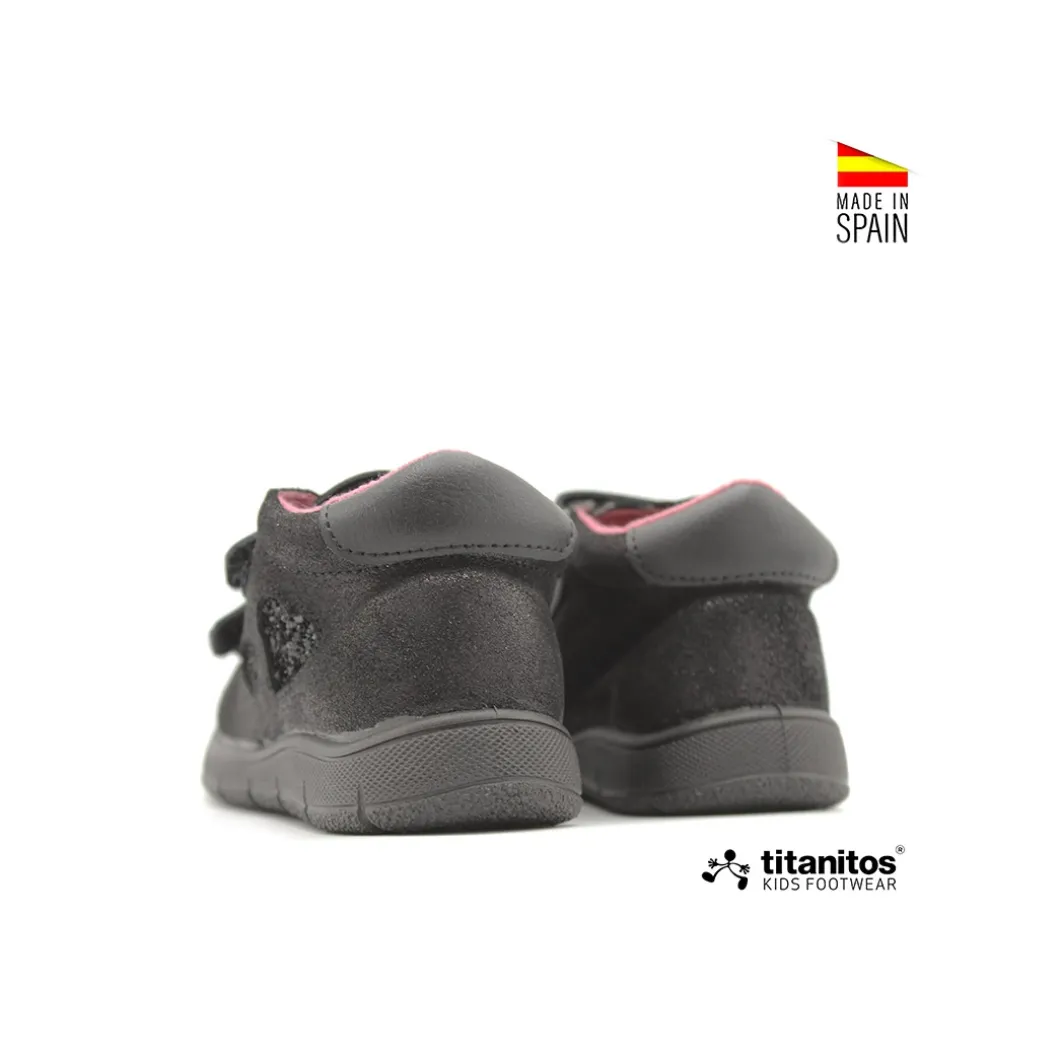 Botín deportivo negro con glitter