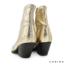 Botín dorado tachas estilo cowboy