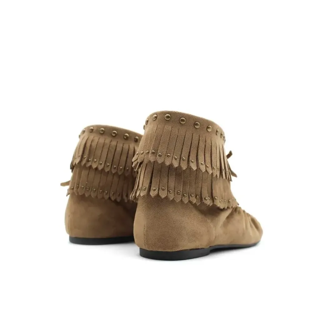 Botín flecos camel estilo boho