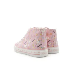 Botín lona unicornios rosa